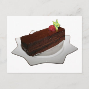 Chocolate cake postcard