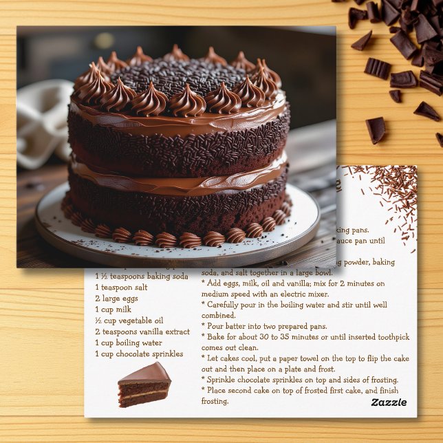 Chocolate Cake Recipe Postcard (Creator Uploaded)