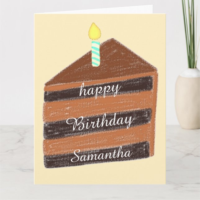 Chocolate Cake Slice  Card (Front)
