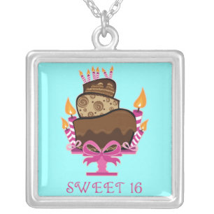 Chocolate Cake Sweet 16 Necklace
