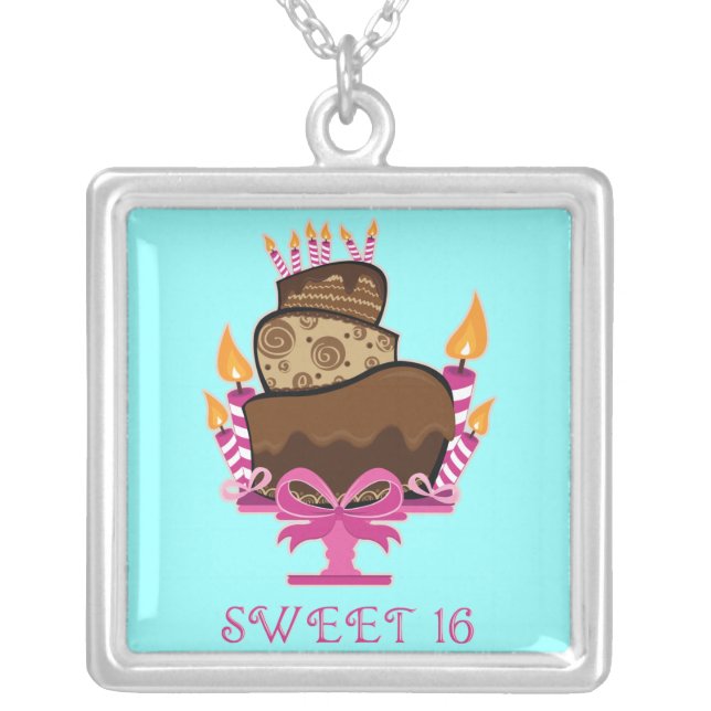 Chocolate Cake Sweet 16 Necklace (Front)
