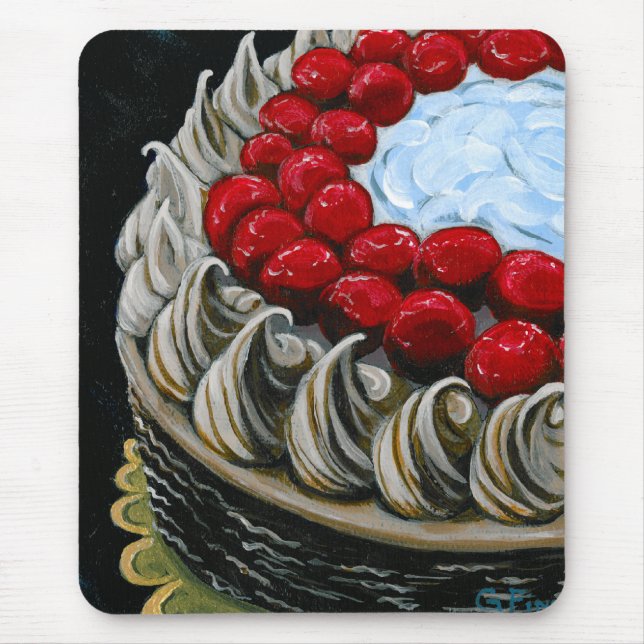 Chocolate Cake with Cherries Mouse Pad (Front)