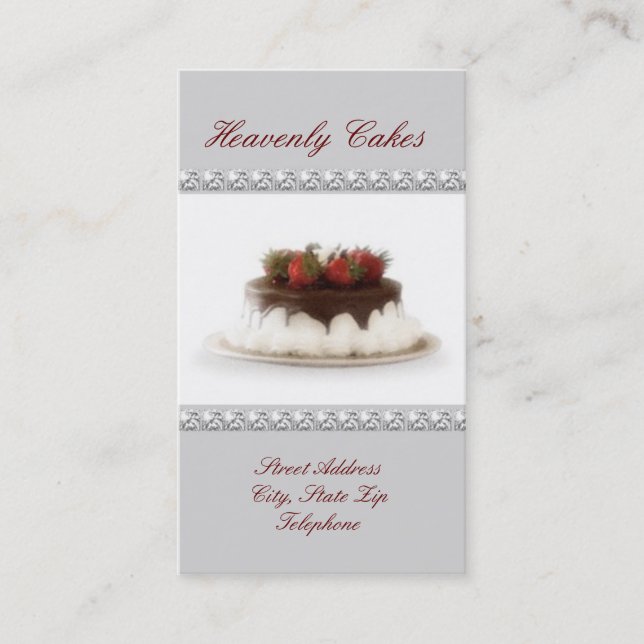 Chocolate Cake with Diamonds Accent Business Cards (Front)