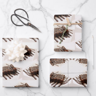 Chocolate cake wrapping paper sheets