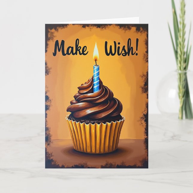 Chocolate Candle Birthday Card (Front)