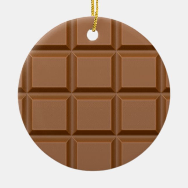 Chocolate Candy Bar Ceramic Ornament (Front)
