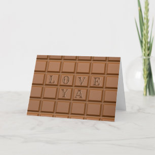 Chocolate Candy Bar for Valentine Card