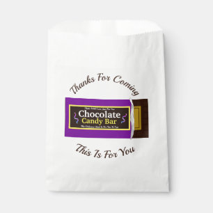 Chocolate Candy Bar Thank You Party Favor Bag
