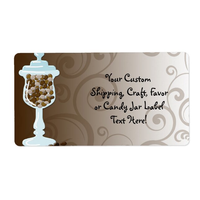 Chocolate Candy Buffet Bar, Urn of Sweets Label (Front)