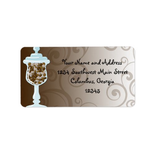 Chocolate Candy Buffet Bar Urn of Sweets Label