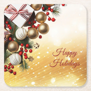 Chocolate Candy Christmas Holiday Paper Coaster