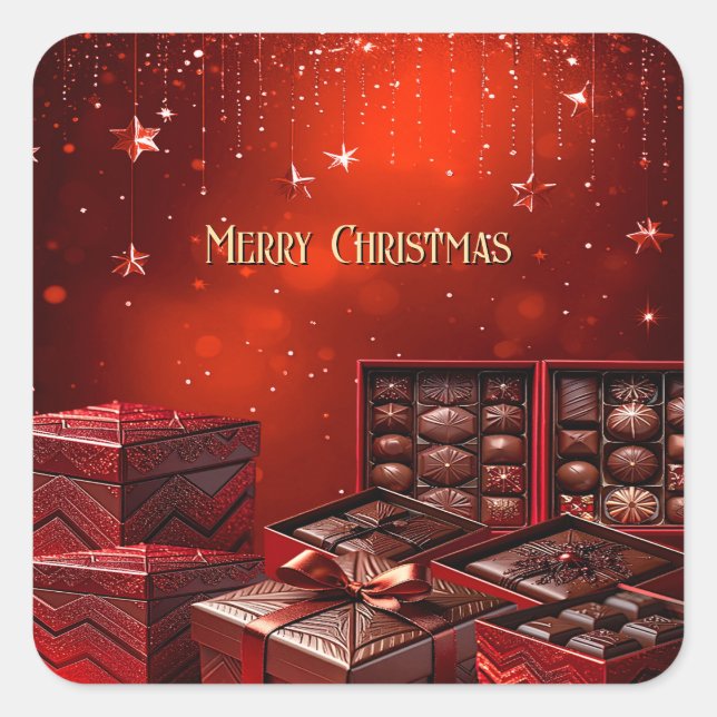 Chocolate Candy Christmas Holiday Sticker (Front)