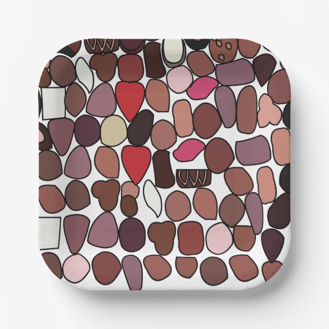 Chocolate Candy Confectionery Birthday Party Paper Plates (Front)