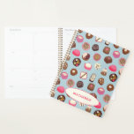 Chocolate Candy Confectionery Custom Name Planner<br><div class="desc">Delicious chocolate and candy confectionery pattern full of sweet treats and temptations!
Customize by changing the text and background color.</div>