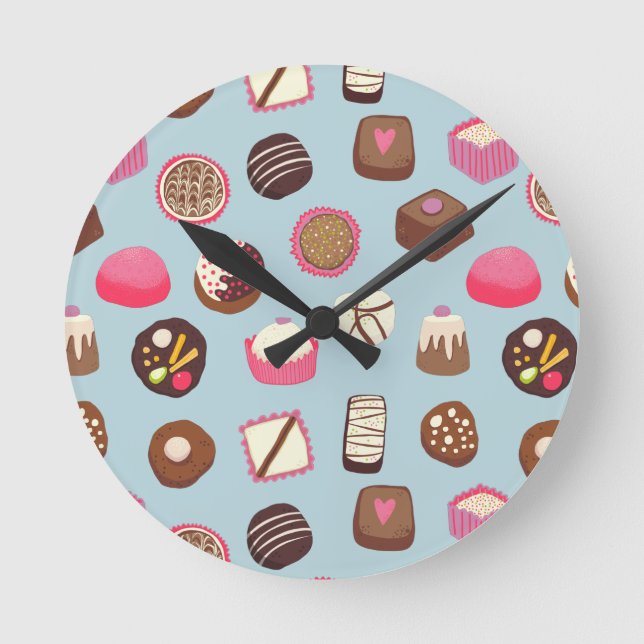 Chocolate Candy Confectionery Round Clock (Front)