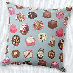 Chocolate Candy Confectionery Throw Pillow