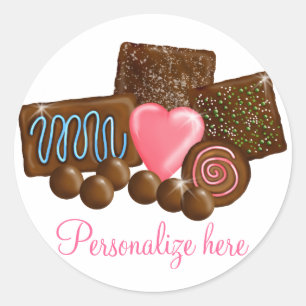 Chocolate Candy Confections Classic Round Sticker
