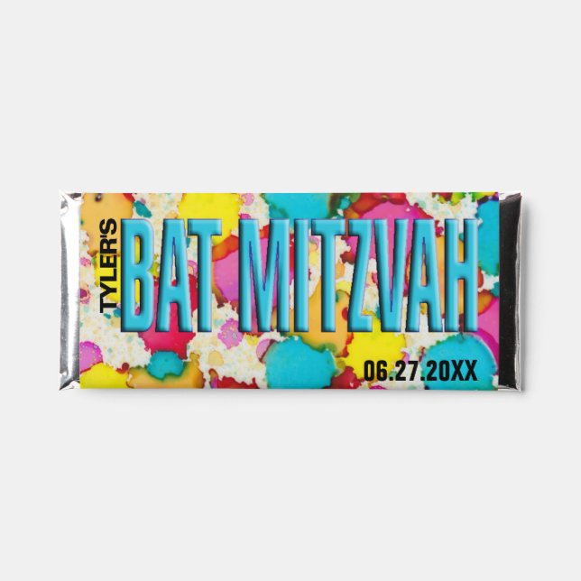 Chocolate Candy CONFETTI BAT MITZVAH Hershey Bar (Front)