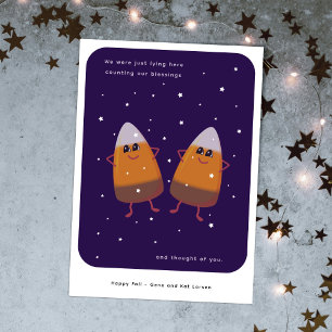 Chocolate Candy Corn Duo "CountingBlessings" Fall Holiday Card