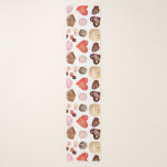 Chocolate Candy Heart Pattern Chiffon Scarf<br><div class="desc">This design features a variety of chocolate illustrations. Custom print scarf for foodies!</div>