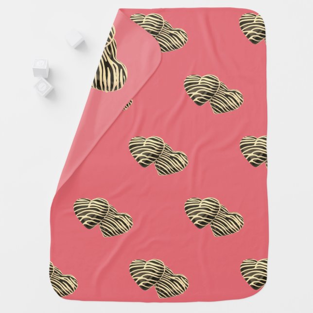 Chocolate candy heart pink sweet cute baby girl  baby blanket (In Situ)