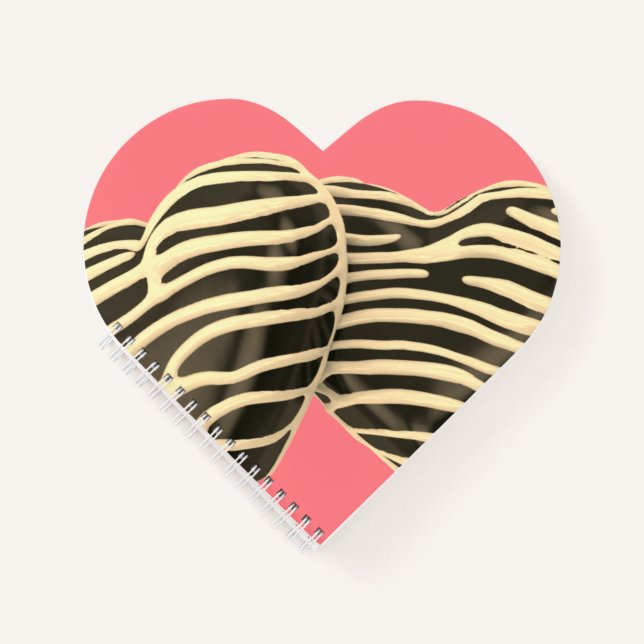 Chocolate candy heart pink sweet cute notebook (Front)