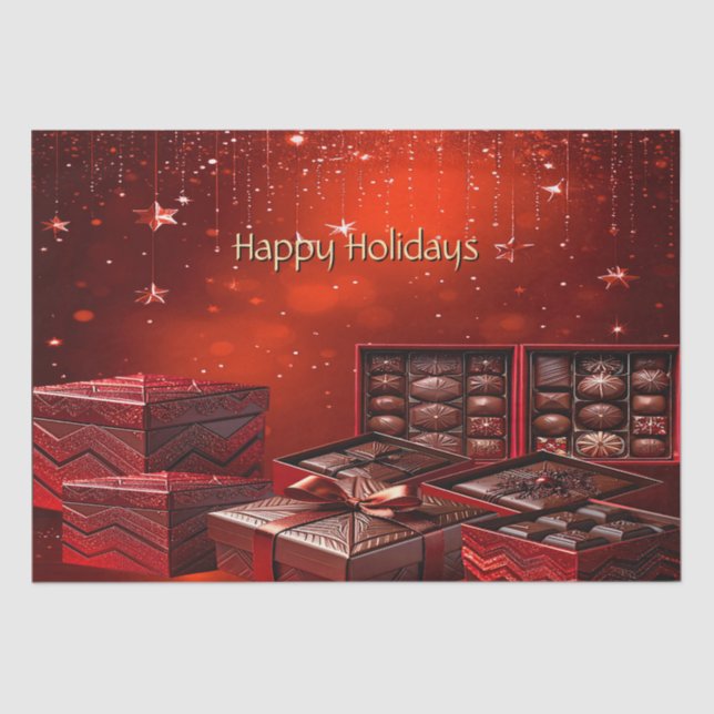 Chocolate Candy Holiday Tissue Paper (Front)