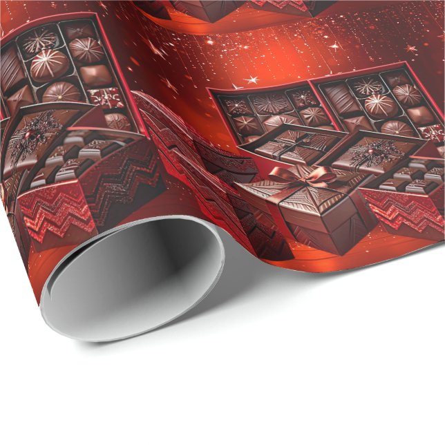 Chocolate Candy Holiday Wrapping Paper (Roll Corner)