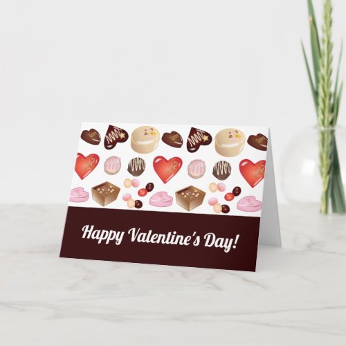 Chocolate Candy Illustration Food Themed Valentine Card