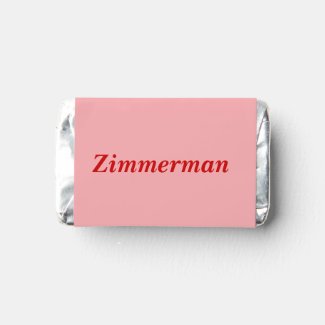 Chocolate Candy - Name and Initials in Red Hershey's Miniatures