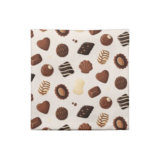 Chocolate candy pattern cloth napkin (Quarter Fold)