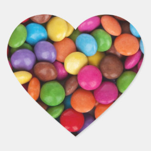Chocolate candy rainbow color heart sticker