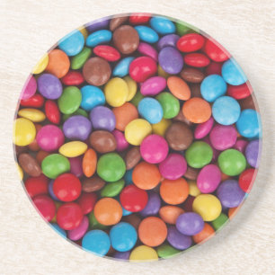 Chocolate candy rainbow color sandstone coaster