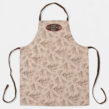 Chocolate Candy Script Typography Business Name Apron by EverythingBusiness at Zazzle