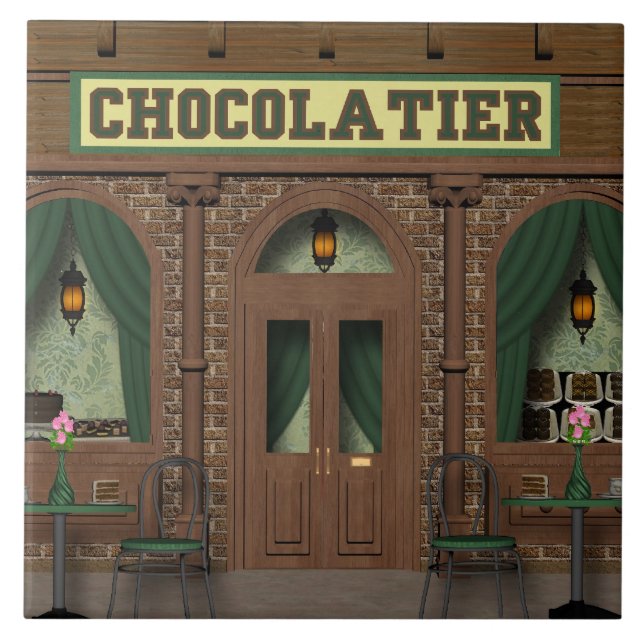 Chocolate Candy Shop Cartoon tile (Front)