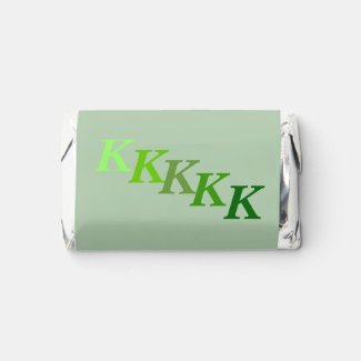 Chocolate Candy - Stepped Initials, Name in Greens