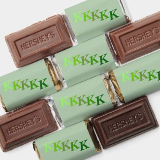 Chocolate Candy - Stepped Initials, Name in Greens Hershey's Miniatures