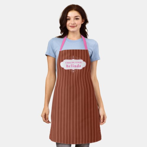 Chocolate candy stripe chocolatier baking apron