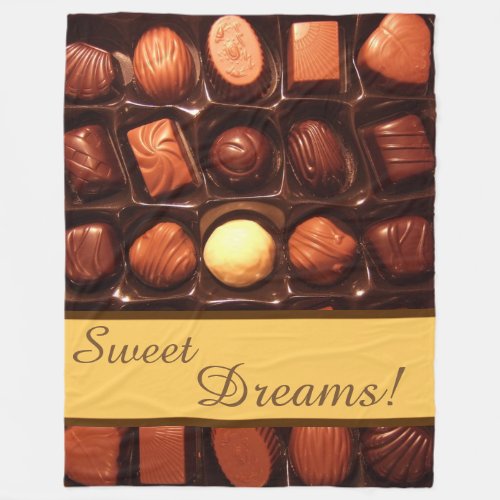 Chocolate Candy Sweet Dreams Fleece Blanket