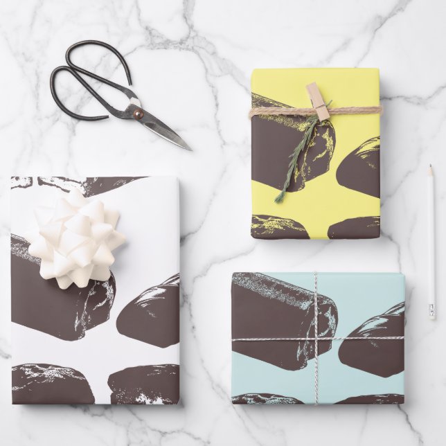 Chocolate Candy sweets Pastry Treats Food Art Wrapping Paper Sheets (Front)