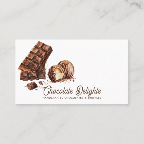 Chocolate Candy  Truffle Desserts Catering Business Card