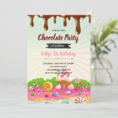Chocolate candyland birthday invitation (Standing Front)