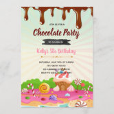 Invitation anniversaire personnalisable - Charlie et la Chocolaterie -  CililaCreation