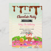 Chocolate candyland birthday invitation (Front/Back)