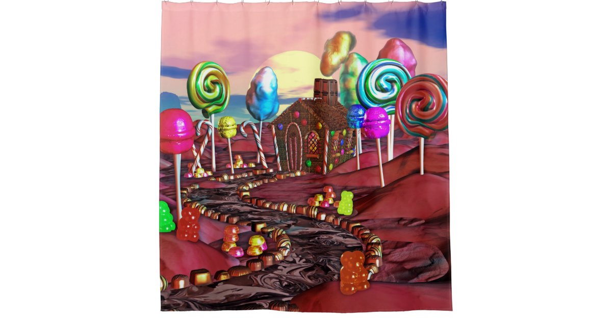 Chocolate Candyland Shower Curtain Zazzle Com