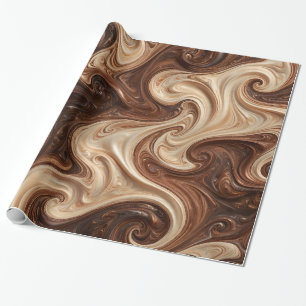 Chocolate Cappuccino Swirl Rich Textural Wrapping Paper