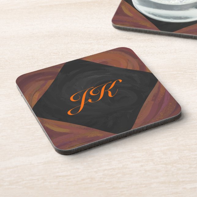 Chocolate Carmel Swirl Beverage Coaster (Left Side)