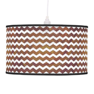 Chocolate Carmel Swirl Chevron Pattern Hanging Lamp