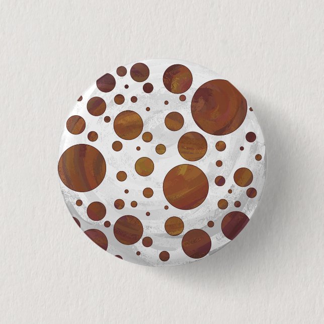 Chocolate Carmel Swirl Polka Dot Button (Front)