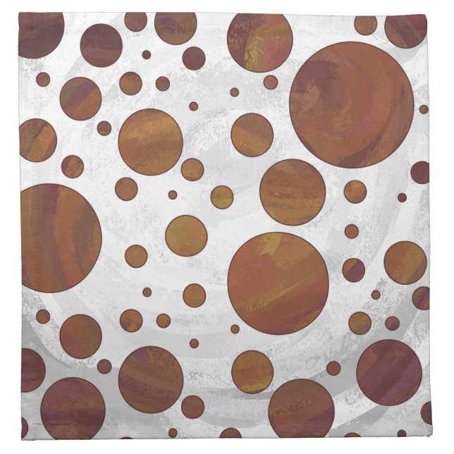 Chocolate Carmel Swirl Polka Dot Cloth Napkin (Front)